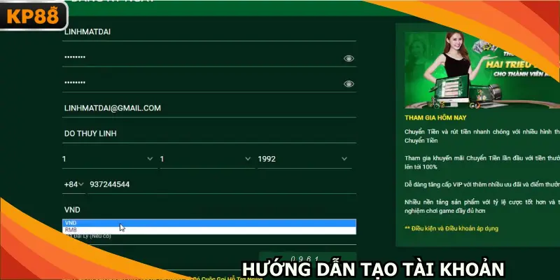 Hướng dẫn tạo tài khoản từng bước cho newbie